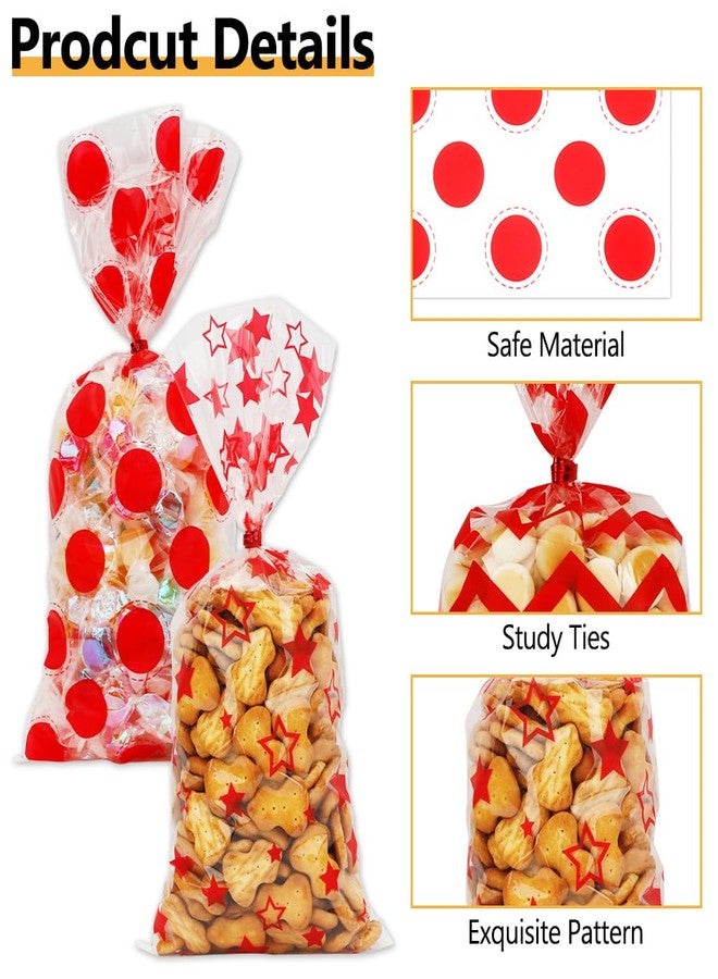 ldyllicStyle Valentines Cellophane Treat Bags, 100 PCS Valentines Gift Bags, Clear Plastic Cello Valentine Candy Cookie Goodie Snack Bags with Twist Ties for Valentines Wedding Birthday Holiday Party Favor Supplies, 5x11 Inch - Image 4